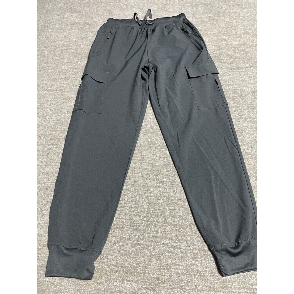 LIBIN Joggers Pants Mens Small Gray Packets Tapered